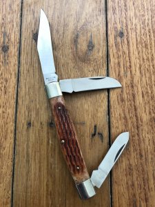 Puma Knife: Puma Original Stockman Knife with Light Brown Jigged Bone Handle