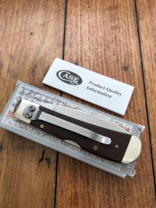 Case USA Knife: 2019 Model 11793 Tribal Lock Back Brown Bone Delrin Handle and Belt Clip in original box and paperwork