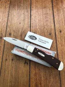 Case USA Knife: 2019 Model 11793 Tribal Lock Back Brown Bone Delrin Handle and Belt Clip in original box and paperwork