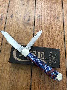 Case USA Knife: 2021 Model 11219  Patriotic Copperhead Pocket Folding Knife in original box and paperwork