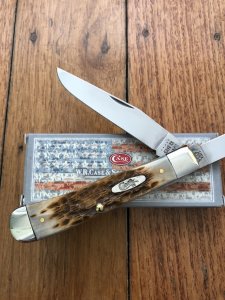 Case USA Knife: 2021 Model 00164 Trapper with Jig Bone Handle Pocket Folding Knife in original box and paperwork