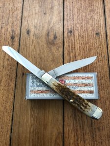 Case USA Knife: 2021 Model 00164 Trapper with Jig Bone Handle Pocket Folding Knife in original box and paperwork