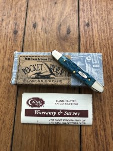 Case USA Knife: 2005 Model 05080 EISENHOWER Caribbean Blue Handle Pocket Folding Knife in original box and paperwork