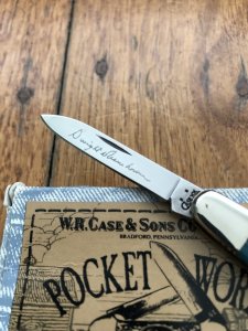 Case USA Knife: 2005 Model 05080 EISENHOWER Caribbean Blue Handle Pocket Folding Knife in original box and paperwork
