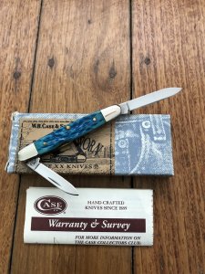 Case USA Knife: 2005 Model 05080 EISENHOWER Caribbean Blue Handle Pocket Folding Knife in original box and paperwork