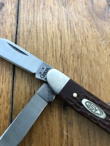 Case USA Knife: Circa 2010 Model 63087 Small/Medium Size 3 Blade Stockman Knife with Brown Jigged Bone Delrin Handle  Folding Knife