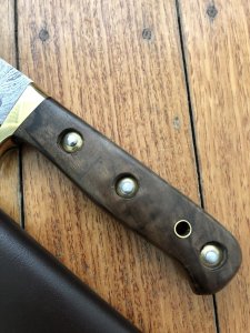 SOS Damascus *PUMA Bowie* Knife with Walnut Handle & Leather Sheath