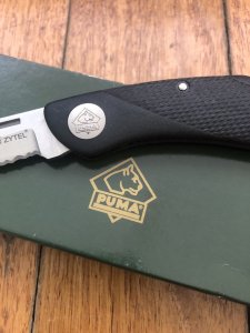 Puma Knife: Puma Protec Zytel Folding Lock blade Knife with clip, Pouch and original Green box