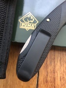 Puma Knife: Puma Protec Zytel Folding Lock blade Knife with clip, Pouch and original Green box