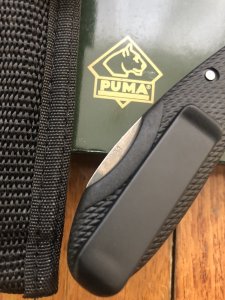 Puma Knife: Puma Protec Zytel Folding Lock blade Knife with clip, Pouch and original Green box