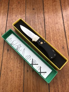 Puma Knife: Puma Original 1977 #83774 Full Size 4 Star 725 Folding Lock Blade Knife with Ebony Micarta Handle in Original Box