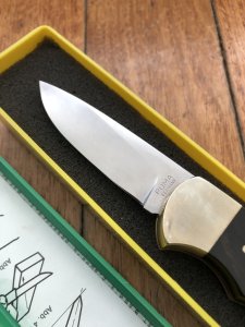 Puma Knife: Puma Original 1977 #83774 Full Size 4 Star 725 Folding Lock Blade Knife with Ebony Micarta Handle in Original Box