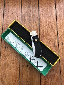 Puma Knife: Puma Original 1977 #83774 Full Size 4 Star 725 Folding Lock Blade Knife with Ebony Micarta Handle in Original Box