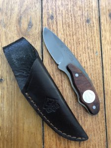 Puma Knife: 2006 Puma Rattler Fixed Blade Knife with Thuya Root Wood Handle
