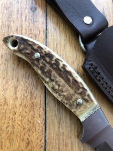 Puma Knife: Puma Hunters Companion with Stag Handle & Custom leather sheath