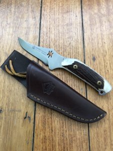 Puma Knife: Puma 'Lightly Sharpened' Buddy 2001 'Laser Cutout' with Stag Handle