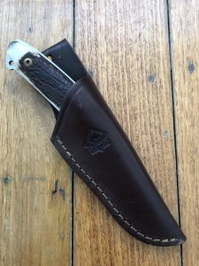 Puma Knife: Puma 'Lightly Sharpened' Buddy 2001 'Laser Cutout' with Stag Handle