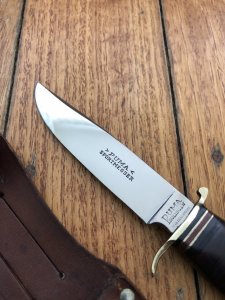 Puma Knife: Puma 1960's 6305 SPORTMESSER Knife with Leather Handle & Original Sheath