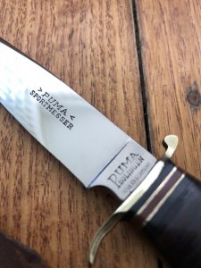 Puma Knife: Puma 1960's 6305 SPORTMESSER Knife with Leather Handle & Original Sheath