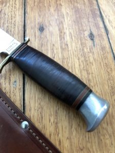 Puma Knife: Puma 1960's 6305 SPORTMESSER Knife with Leather Handle & Original Sheath
