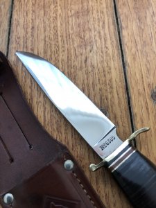 Puma Knife: Puma 1960's 6305 SPORTMESSER Knife with Leather Handle & Original Sheath