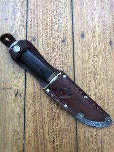Puma Knife: Puma 1960's 6305 SPORTMESSER Knife with Leather Handle & Original Sheath