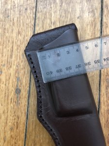 SOS Knife Sheath: LS2 Dark Brown Slip-In Molded Leather Knife Sheath - 5"- 6" Blade