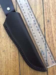 SOS Knife Sheath: LS3 Dark Brown Slip-In Leather Knife Sheath - 4"- 6" Blade
