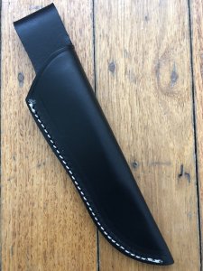 SOS Knife Sheath: LS5 Dark Brown Slip-In Molded Leather Knife Sheath - 4"- 6" Blade
