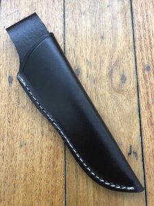 SOS Knife Sheath: LS4 Black Slip-In Leather Knife Sheath - 4.5"- 5" Blade