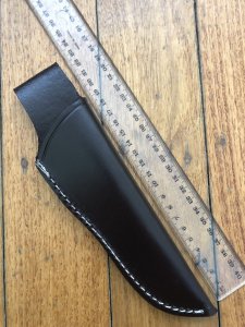 SOS Knife Sheath: LS5 Dark Brown Slip-In Molded Leather Knife Sheath - 4"- 6" Blade
