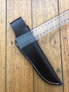 SOS Knife Sheath: LS5 Dark Brown Slip-In Molded Leather Knife Sheath - 4"- 6" Blade