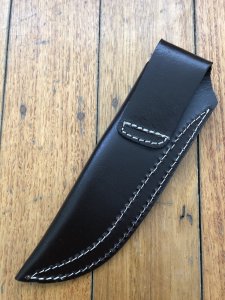 SOS Knife Sheath: LS6 Dark Brown Slip-In Molded Leather Knife Sheath - 5"- 5.5" Blade
