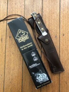 Puma Knife: Puma 2018 Model Bowie Handmade Knife with Stag Antler Handle & Lanyard
