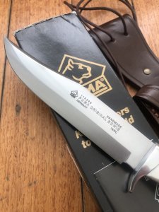 Puma Knife: Puma 2018 Model Bowie Handmade Knife with Stag Antler Handle & Lanyard