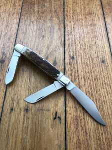 Puma Knife: Puma rare 'STOCK' 3 blade Fold back Knife with Stag Handle