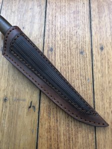 Handmade Steak/Skinning Knife with Rosewood Handle and Custom Sheath