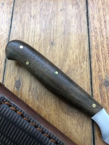 Handmade Steak/Skinning Knife with Rosewood Handle and Custom Sheath