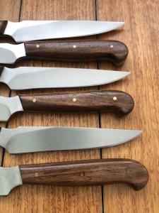 SOS Knife: 6 Piece Custom Made Rose Wood Handle Steak Knife set.