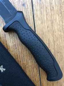 Buck Knife: Buck Nighthawk - Plain Edge Long Blade with Black Handle and Black Blade