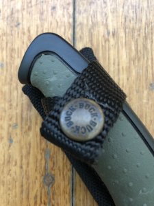 Buck Knife: Buck 655 Short NightHawk - Part Serrated Survival Knife with Green/Black Rubber Handle & Black Sheath