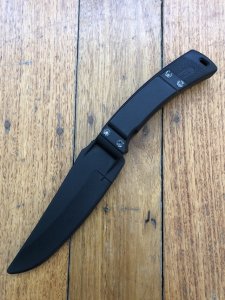 Buck Knife: Buck 1995 Mentor Fixed Blade Knife with Black Rubberised Handle & Black Sheath