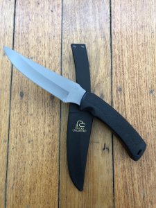 Buck Knife: Buck Ducks Unlimited Special Edition Mentor Fixed Blade Knife with Black Rubberised Handle & Black Sheath