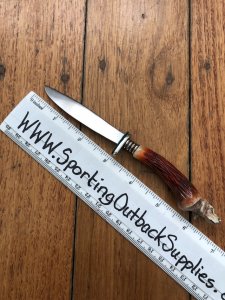 German 1950's Mini Knife with EICHENLAUB Branded Blade & Carved Resin Handle