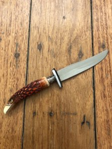 German 1950's Mini Knife with MAMICOSO Branded Blade & Carved Resin Handle