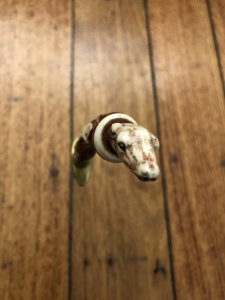 German 1950's Mini Knife with Game Scene & Carved Resin Handle