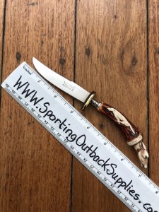 German 1950's Mini Knife with SEAL Branded Blade & Carved Resin Handle