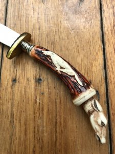 German 1950's Mini Knife with SEAL Branded Blade & Carved Resin Handle