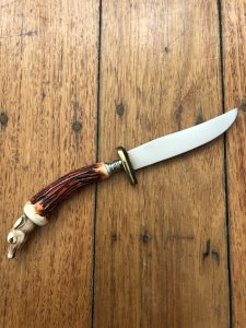 German 1950's Mini Knife with SEAL Branded Blade & Carved Resin Handle