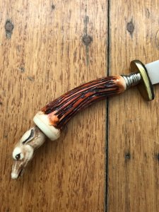 German 1950's Mini Knife with SEAL Branded Blade & Carved Resin Handle